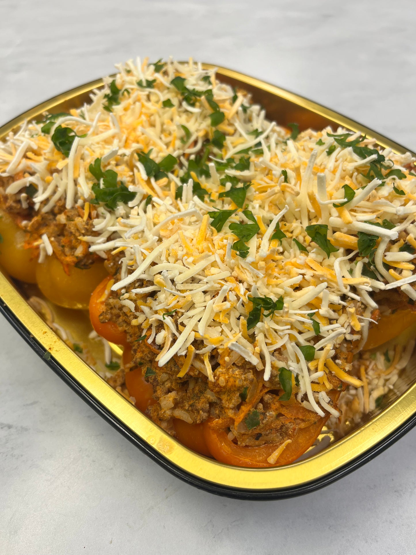 Beef and Rice Stuffed Peppers